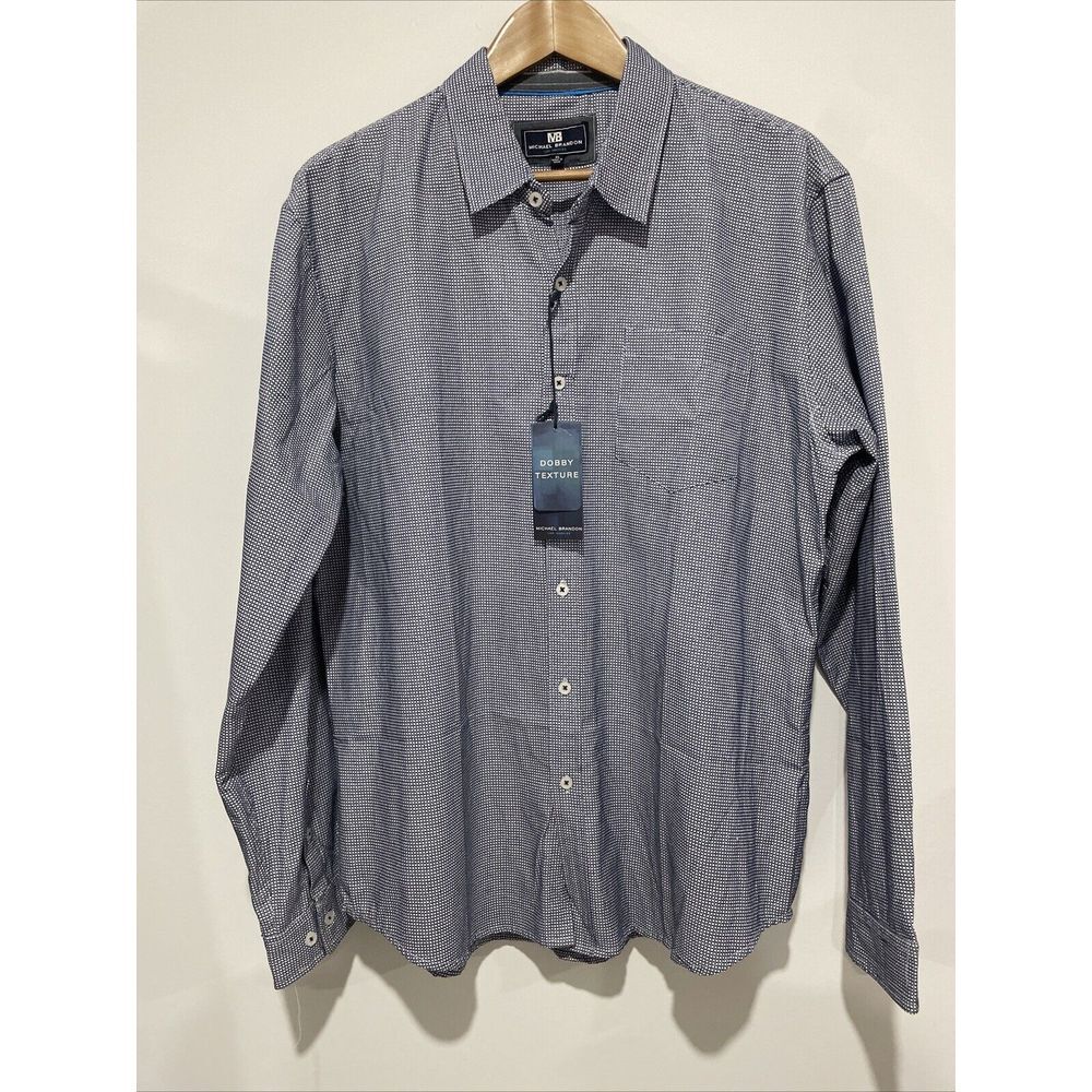 Michael Brandon Men's Bottom Up Shirt Dolby‎ Texture XL NWT